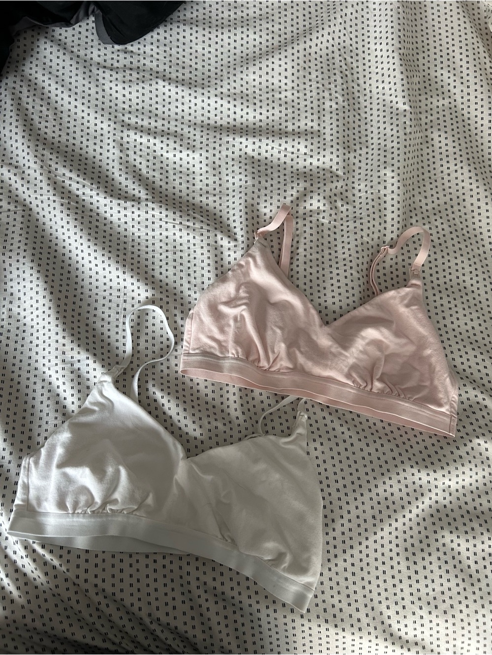 Auden White and light pink Wireless nursing bra